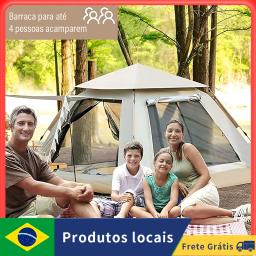 Barraca Acampamento Pop-up Automática,Abertura rápida Barraca Acampamento para família caminhadas acampamentos,com Carring Bag,4 Pessoa - Image 1