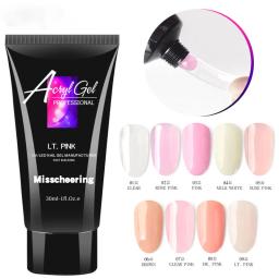 Extensão acrílica poli do prego do gel, Extensão rápida do modelo de cristal, Cola de cristal indolor, LED UV, 30ml - Image 1