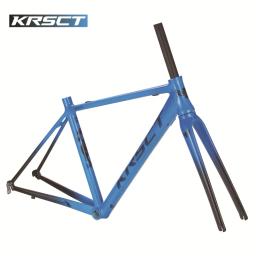 Quadro de bicicleta de estrada de alumínio leve e conjunto de garfo de carbono quadro de freio v garfo cônico de carbono completo 44-48cm tamanhos se encaixa em pneus 25c/28c - Image 1