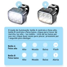 Q6 LED Bicicleta Frente Luzes Traseiras, USB Charge Farol, Ciclismo Taillight, Lanterna de bicicleta, Acessórios de bicicleta, Lâmpadas, Lâmpadas - Image 3
