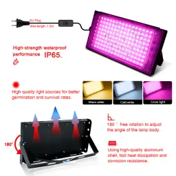 Full Spectrum LED Grow Light, Phyto Lâmpada para Plantas, 50W, 100W, AC 220V, LED Grow Lamp, Iluminação de Crescimento - Image 3