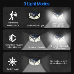 Multifuncional Solar Lamp Outdoor Garden Decoração Solar Led Light Waterproof Sunlight Powered Spotlight com Motion Sensor - Image 5