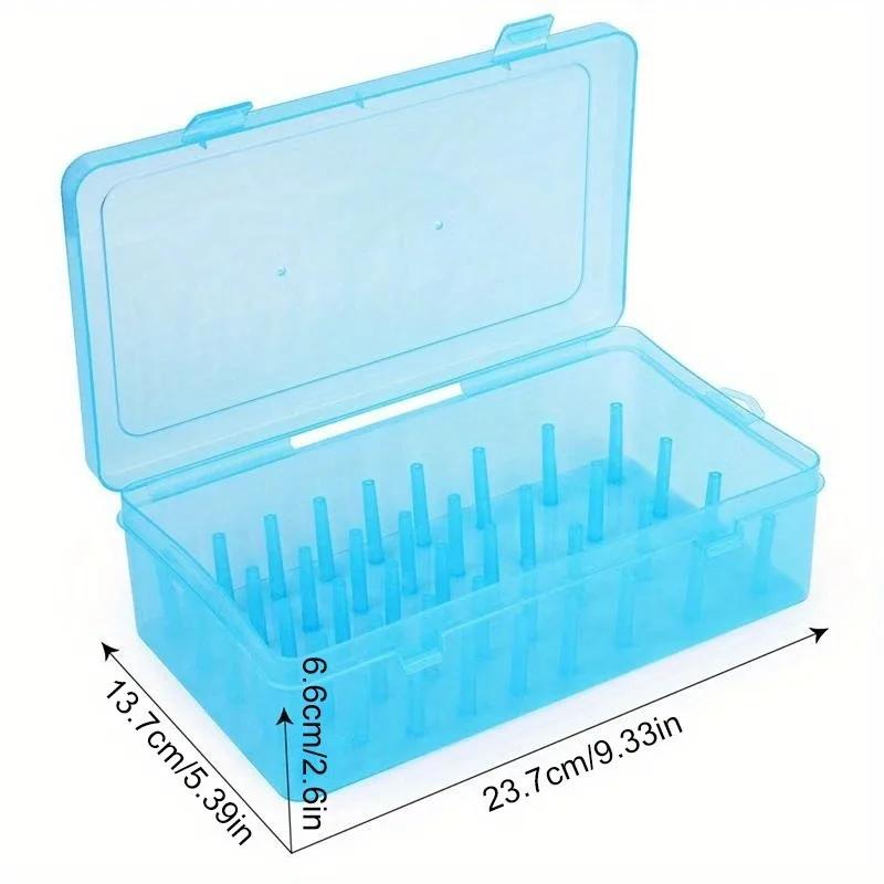 Caixa de Linhas De Costura Transparente Estojo De Armazenamento De Bobinas Organizador De Carretel De Agulha Acessórios Domésticos DIY 42 Eixos 1Pc - Image 1