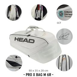 Cabeça pro x djokovic tribunal saco de tênis mochila 6r 9r 12r raquete saco grande capacidade - Image 4