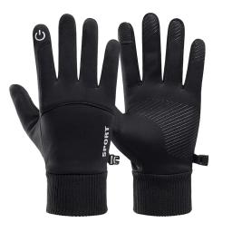 Homens luvas de inverno térmica à prova dwaterproof água ciclismo luvas da motocicleta dedo cheio touchscreen ao ar livre correndo luvas de esqui antiderrapante - Image 1