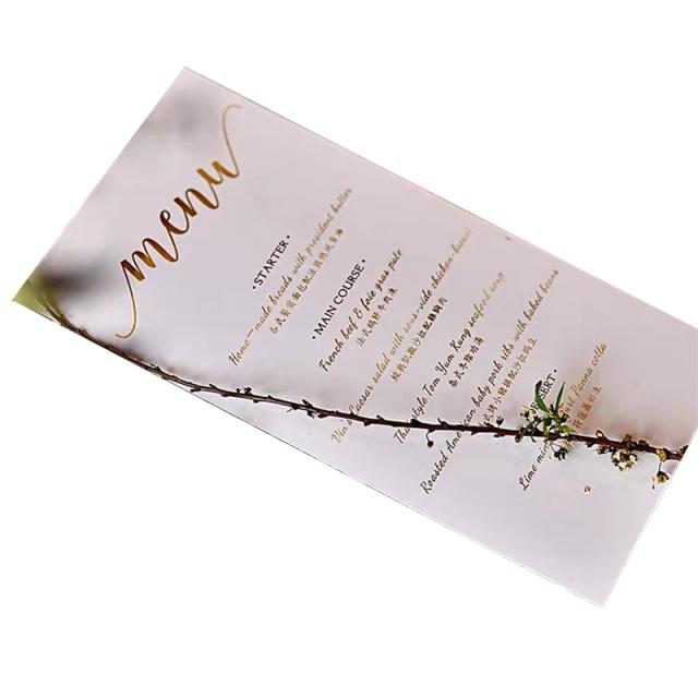 Cartões de Menú Dourados Personalizados para Banquetes - Impressão Elegante, 100 Unidades
