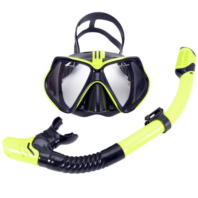 Máscara de mergulho profissional para GoPro e câmeras esportivas, óculos de natação anti-nevoeiro e tubo de snorkel seco para adultos