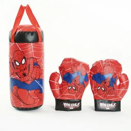 Mini conjunto de luvas e bolsa de boxe infantil, desenho animado de anime, brinquedo esportivo fofo, treinamento físico, aniversário, presente de natal para crianças, homem-aranha, menino, menina - Image 4