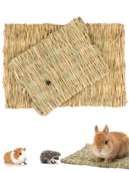 Tapete de feno tecido para coelhos, Cama de palha natural, Gaiola de descanso, Fit para cobaia, Chinchilla, Hamster, Rato, Animal pequeno - Image 4