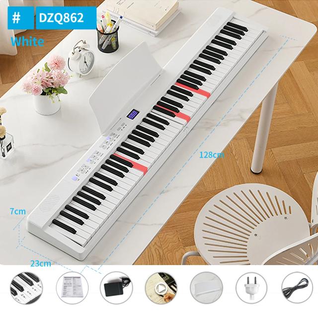Piano Digital Dobrável de 88 Teclas - Controlador MIDI e Sintetizador Integrado