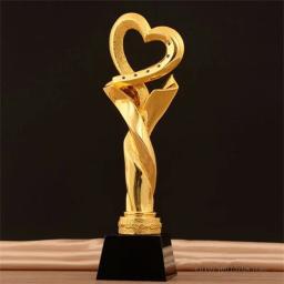 Troféu De Resina Personalizado Prêmio De Estrelas De Ouro Com Palavras Personalizado Base De Cristal, Evento Esportivo, Prêmio De Empresa, Competição Escolar, 1Pc - Image 1