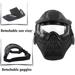 Máscara Tática Facial Completa Com Lente, Máscara De Tiro, Treinamento De Paintball, CS Wargame, Proteção, Airsoft, Máscaras De Combate, Óculos De Proteção - Image 5