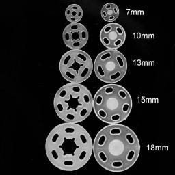 30 pares de botões de pressão de plástico, botões transparentes, fixadores de pressão de costura invisíveis para camisa diy, roupas, costura 7/10/13/15/18mm - Image 2