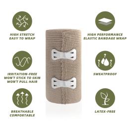 Atacado 1 peça 7.5cm/10cm x 4.5m bandagem elástica alta bandagem de borracha de poliéster confortável emergência para kits de primeiros socorros - Image 5