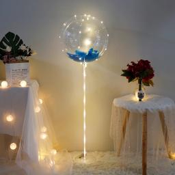 Diy balão de luz led suporte com rosa festa de aniversário decoração de casamento balões de festa led bobo balão buquê bolas para suporte - Image 3