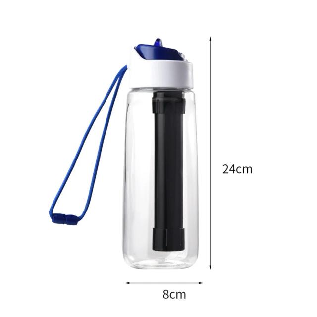 Garrafa Purificadora de Água de 750ml para Acampamento e Aventuras ao Ar Livre