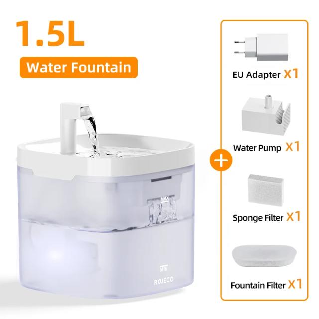 Fonte de Água Automática Recarregável para Pets com Filtro e Dispenser Inteligente para Cães e Gatos