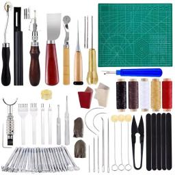 Kit prático de ferramentas artesanais em couro Kit de reparo de costura manual Punch de costura Carving Work Groover Set Conjunto de ferramentas DIY - Image 2