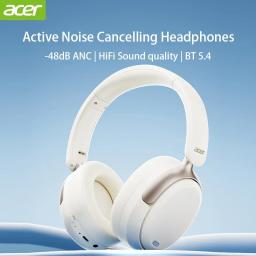 Acer ANC FIHI Fone de ouvido Bluetooth 5.4 48dB com cancelamento de ruído Fone de ouvido de áudio espacial de alta resolução com LDAC sobre a orelha sem fio - Image 2