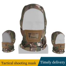 Tactical Airsoft Mask com Knight Hood, Máscara para Tiro, Caça, Equitação, Caça, Roupas, Acessórios - Image 1