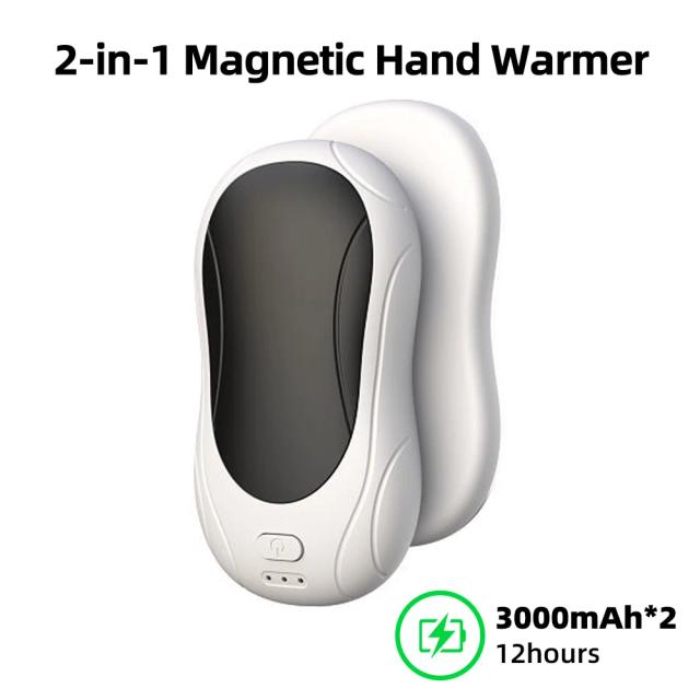 Aquecedores de Mão Magnéticos Recarregáveis: Pacote Duplo com 3 Configurações de Aquecimento - Aquecedor de Bolso Elétrico Portátil, Presente Ideal para Mulheres e Homens