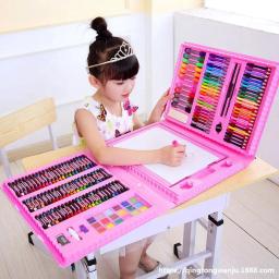 Pintura infantil conjunto completo de pincéis, ferramentas de arte, conjunto de caixa de presente, desenvolvimento de crianças, criação de desenhar interesses, materiais de arte - Image 1