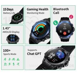 [World Premiere]Versão global Black Shark S1 Pro relógio inteligente de 1,43 ''AMOLED carregamento sem fio 15 dias de vida da bateria NFC Chat GPT - Image 2