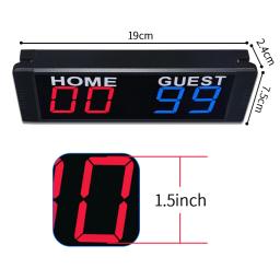 Mini placar portátil de basquete com display led, controle remoto, brilho ajustável, digital, jogo de bola, temporizador - Image 2