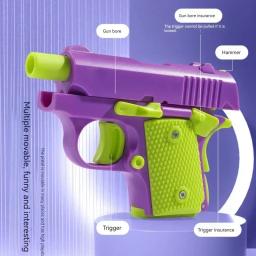 Mini M1911 3D Toy Gun Model para adultos, não pode atirar, Colt Fidget, depressão, pistola luminosa, aniversário, presentes engraçados para meninos - Image 4