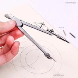 Conjunto de compasso de metal para desenho engenharia círculo design instrumento ferramenta escritório escola estudante desenho com caixa lápis chumbo - Image 4