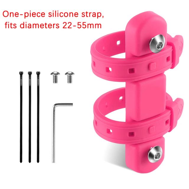 Suporte de Silicone para Garrafa de Água de Bicicleta com Montagem Versátil em Garfo e Quadro