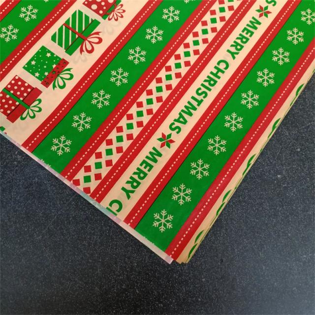 Papel de Tecido Kraft Impresso Multicolorido para Embalagem de Presentes e Decoração de Festas - Kit com 20 Unidades de 50x35cm