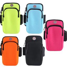 Neoprene braçadeira para esportes, portátil, impermeável, respirável, malha, universal, preto, azul, verde, para telefone, dinheiro, universal - Image 5