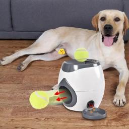 Bola automática jogando máquina para cão, Pet Toys, 2 em 1 lançador de tênis Dispositivo interativo Pet Feeder Toy para cães de todos os tamanhos - Image 4