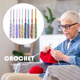 Agulhas de tricô com alça cerâmica, ganchos de crochê, 2-6mm, acessórios artesanais diy, 9pcs - Image 4