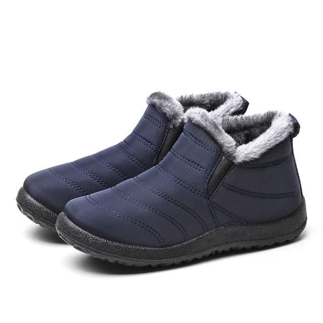 Botas Femininas Neve Plataforma Punk Couro Sintético Pele Macia Inverno