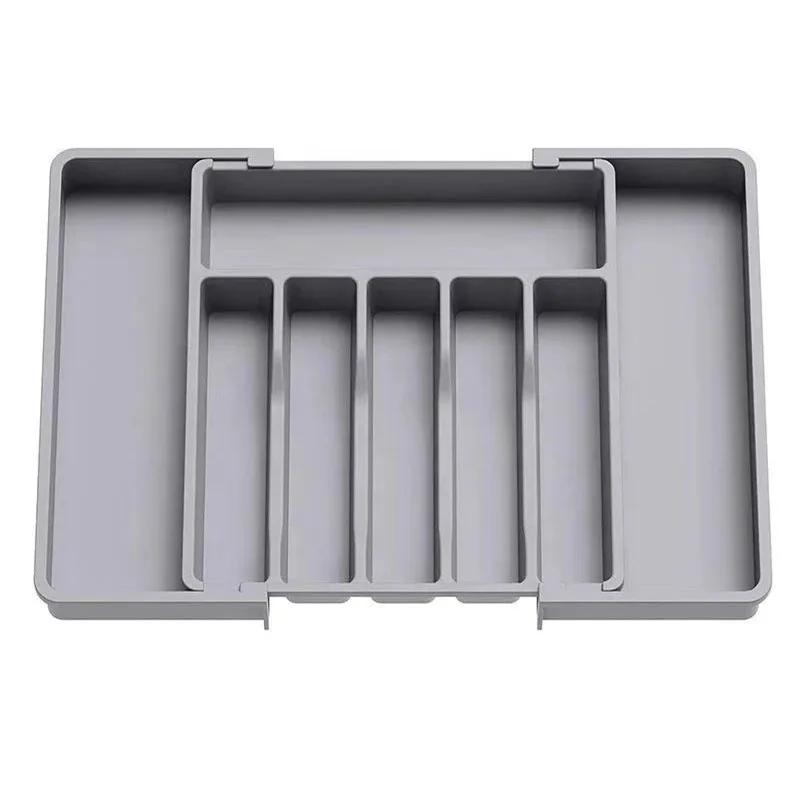 Black Ware Organizador para Festa, Utensílio Ajustável Bandeja para Gavetas, Suporte de Talheres Expansível, Gaveta de Cozinha - Image 1