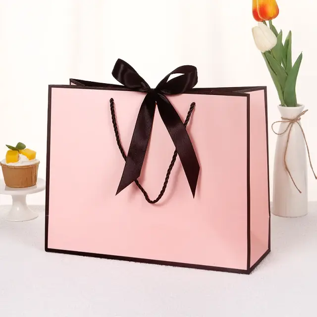 Sacos de Papel Personalizados de Luxo com Fita e Logotipo - Consulte-nos Antes de Fazer seu Pedido