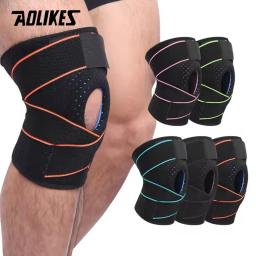 AOLIKES-Quick Dry Suporte Joelho, Coolfit, Quick Dry, Gel De Sílica, 4 Molas Sports KneePad, Patella Joelheiras, Buraco Protetor de Joelho, 1Pc - Image 1