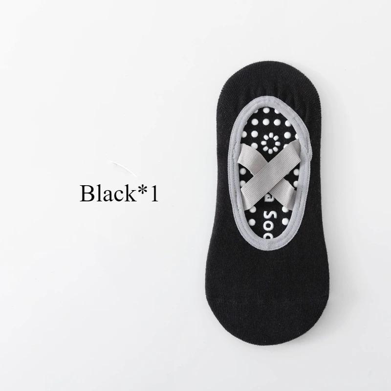 1/ 3 par profissional feminino yoga meia silicone antiderrapante ballet pilates meias femininas sem costas respirável bandagem yoga esporte meias - Image 1