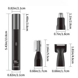 2025 NOVO! Xiaomi 3 em 1 elétrica nariz orelha aparador de pêlos para homens indolor recarregável costeletas sobrancelhas barba máquina de cortar cabelo barbeador - Image 6
