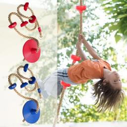 Corda de escalada fitness para crianças, com plataformas e assento de balanço de disco, conjunto de balanço ao ar livre, brinquedo de jardim, acessórios para playground - Image 1