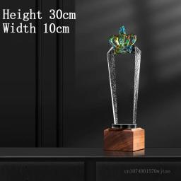 Produção personalizada de Troféu De Cristal De Madeira Maciça, Prêmio De Honra Personalizado, Lembrança, Decoração De Casa, Criativo, Produção - Image 3