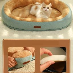 Canil lavável quadrado de pelúcia para animais de estimação, sofá-cama, almofada, removível, espessado, impermeável, grande, médio, pequeno, gato, cachorro - Image 5