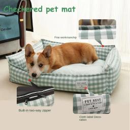 Almofada impermeável quadrada para animais de estimação, cama destacável para cães e gatos, ninho para cães pequenos e médios, sofá, acessórios da casa - Image 1