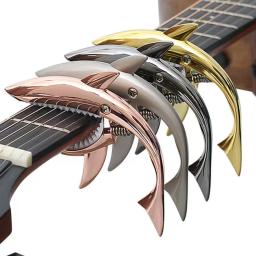 Metal Tubarão Guitarra Elétrica Capo, Liga de Zinco, Clipe Troca Rápida, Bass Bridge, Acessórios Clássicos, Alta Qualidade - Image 1