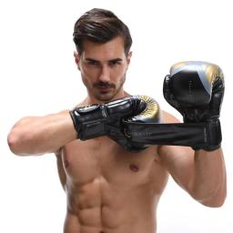 Luvas de Boxe Profissionais para Homens e Mulheres, Treinamento, Luta, Couro PU, Respirável, Karatê, Kickboxing, Muay, 10, 12oz - Image 5