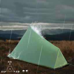 Ultraleve dupla camada camping tenda para uma pessoa, 15d, revestimento de silicone, sem pólo - Image 4