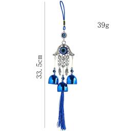 Pendurado Vidro Wind Chime, Olhos Azuis, Metal Bell, Decoração Étnica Artesanato, Olho do Diabo, Árvore da Vida, Decoração para Casa e Exterior - Image 6