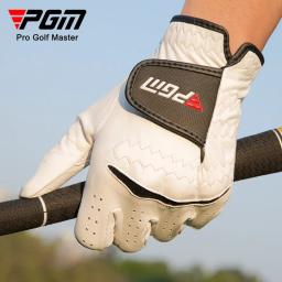 Pgm 1 peça luvas de golfe de couro de pele de cordeiro respirável verão masculino mão esquerda mão direita luvas proteção palma luvas esportivas - Image 2